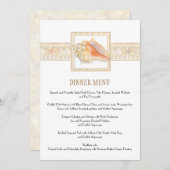 Muschel Beach Sand Stripe Conch Menükarte (Vorne/Hinten)