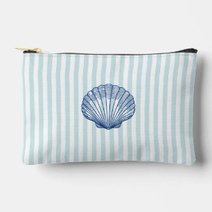 Muschel Blau gestreifte Küsten-Make-up-Tasche Zubehörtasche