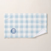 Muschel Blau Karo Gingham Muster Badehandtuch Set (Handtuch)