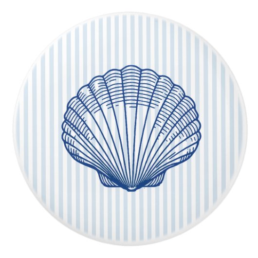 Muschel Blau Küste Keramikknauf (Vorderseite)