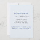 Muschel Blaue Beerdigungsfeier Einladung (Rückseite)