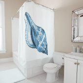 Muschel blaue Küstenwasserfarbe Duschvorhang (Beispiel)