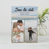 Muschel blauer Strand rett-the-date Vorlage (Stehend Vorderseite)