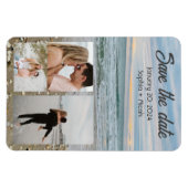 Muschel blauer Strandmagnet rett-the-date Vorlage Magnet (Horizontal)