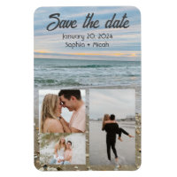 Muschel blauer Strandmagnet rett-the-date Vorlage