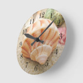 Muschel-Blitzgerät am Stripten Meer Runde Wanduhr (Winkel)