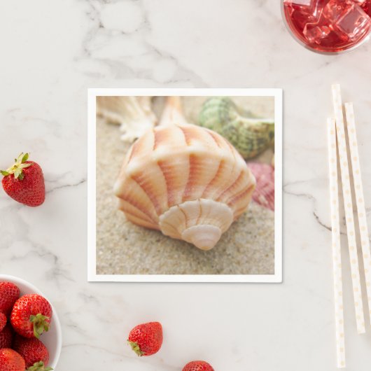 Muschel-Blitzgerät am Stripten Meer Serviette (Beispiel)