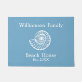 Muschel Blue Mit Monogramm Fußmatte (Vorderseite)