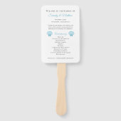 Muschel Blue Nautical Beach Hochzeitsprogramm Fächer (Vorderseite)
