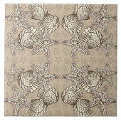 Muschel Bounty Vintages Muster Fliese (Vorderseite)