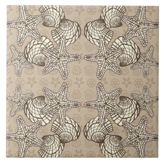 Muschel Bounty Vintages Muster Fliese (Vorderseite)