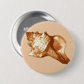 Muschel - braun, weiß und braun button (Vorne & Hinten)