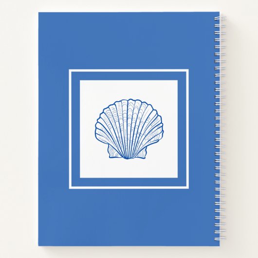 Muschel "Coastal Blue and White Scallop" Notizblock (Rückseite)