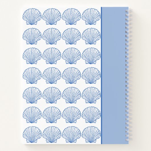 Muschel "Coastal Blue and White Scallop" Notizblock (Rückseite)