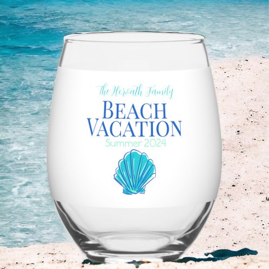 Muschel Custom Beach Cruise Wiedersehen Vacation Weinglas Ohne Stiel