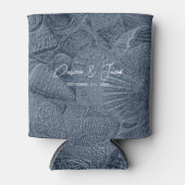 Muschel Dark Dusty Blue Moderner Küstenstrand Dosenkühler (Vorderseite)