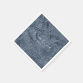 Muschel Dark Dusty Blue Moderner Küstenstrand Serviette (Ecke)