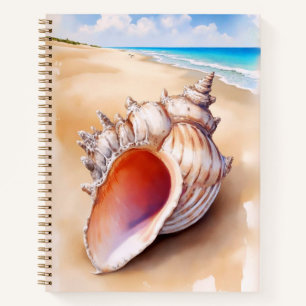 Muschel der Aquarellecke im Beach Journal Notizblock
