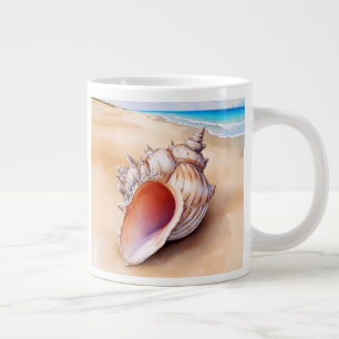 Muschel der Aquarellküche am Strand Jumbo-Tasse