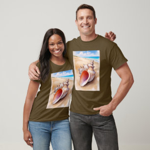 Muschel der Aquarellküche am Strand T-Shirt