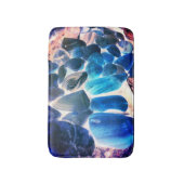 Muschel der Austern, Farbe blau in grau Badematte (Vorderseite Vertikal)