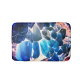 Muschel der Austern, Farbe blau in grau Badematte (Vorderseite)