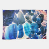 Muschel der Austern, Farbe blau in grau Geschirrtuch (Horizontal)