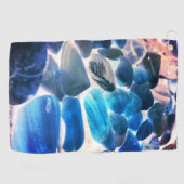 Muschel der Austern, Farbe blau in grau Golfhandtuch (Horizontal)