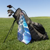 Muschel der Austern, Farbe blau in grau Golfhandtuch (Gras)