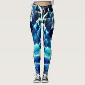 Muschel der Austern, Farbe blau in grau Leggings (Vorderseite)