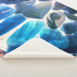 Muschel der Austern, Farbe blau in grau Sherpadecke