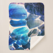 Muschel der Austern, Farbe blau in grau Sherpadecke (Vorderseite)