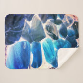 Muschel der Austern, Farbe blau in grau Sherpadecke (Vorderseite (Horizontal))