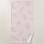 Muschel der Küstenschätze Rosa Strandtuch (Vorderseite)