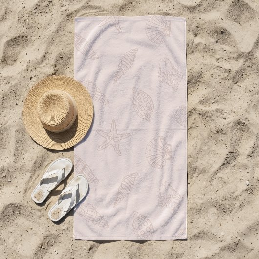 Muschel der Küstenschätze Rosa Strandtuch