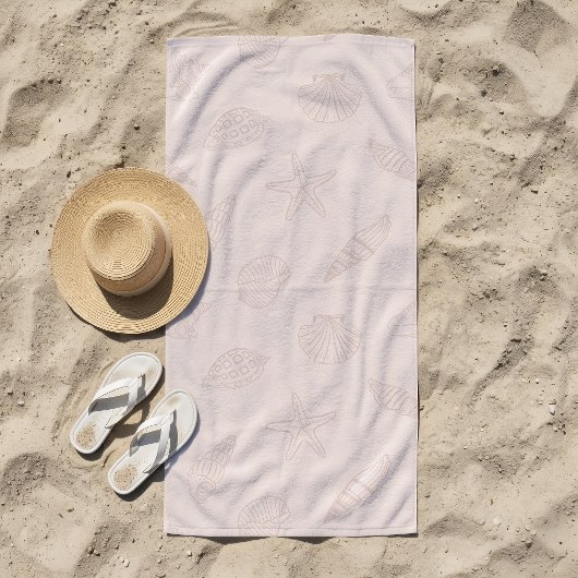 Muschel der Küstenschätze Rosa Strandtuch
