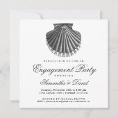Muschel der Scallop Beach Engagement Party Einladung (Vorderseite)