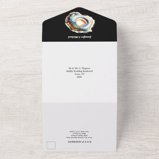 Muschel der Schwarz-weißen Muschelperle Tropenmusc All In One Einladung (Außenbereich)