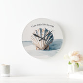 Muschel der Wasserfarbe - Stille Küstenlinie Große Wanduhr (Zuhause)