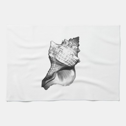 Muschel des Conchs - Grautöne Handtuch (Horizontal)