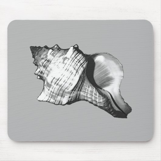 Muschel des Conchs - Grautöne Mousepad (Vorne)
