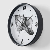 Muschel des Conchs - Grautöne Uhr (Winkel)