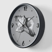 Muschel des Conchs - Grautöne Wanduhr (Winkel)