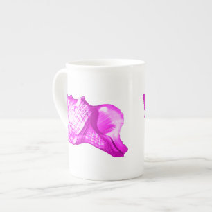 Muschel des Conchs - Orchideen und Weiß Porzellantasse