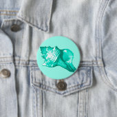 Muschel des Conchs - Türkis, Weiß und Wasser Button (Beispiel)