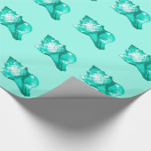 Muschel des Conchs - Türkis, Weiß und Wasser Geschenkpapier (Ecke)