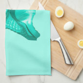 Muschel des Conchs - Türkis, Weiß und Wasser Geschirrtuch (Viertel Falte)