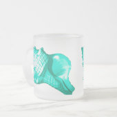 Muschel des Conchs - Türkis, Weiß und Wasser Mattglastasse (Vorderseite Links)