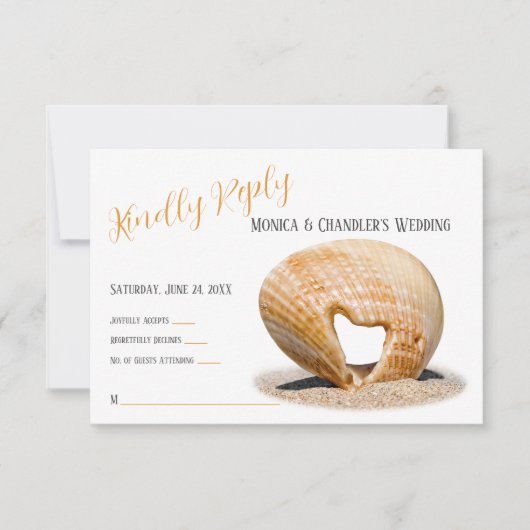 Muschel des Herzens der Liebe, Hochzeit, Dankeskarte (Vorderseite)