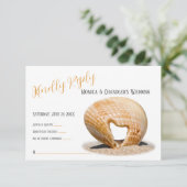 Muschel des Herzens der Liebe, Hochzeit, Dankeskarte (Stehend Vorderseite)